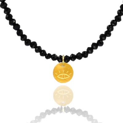 Black Crystal 'Lucky Eye' Necklace