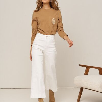Wide Cropped Windy Jeans WHITE