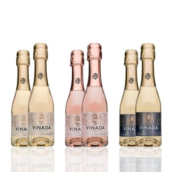 VINADA® Airén + Rosé + Chardonnay (0%) 200 ml (12+12+12PACK) 1