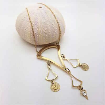 Openwork charm necklace - gold