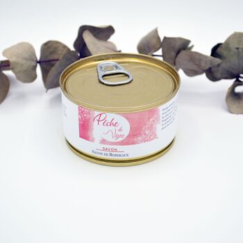 Savon naturel boite metal peche de vigne