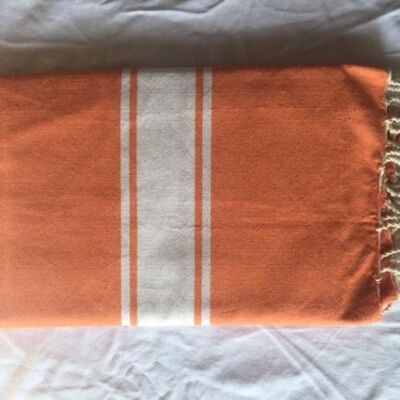 Fouta Tradi flat weaving 200x100cm 100% recycled cotton - Beach towel