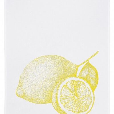 Tea towel white, LEMON, neon yellow