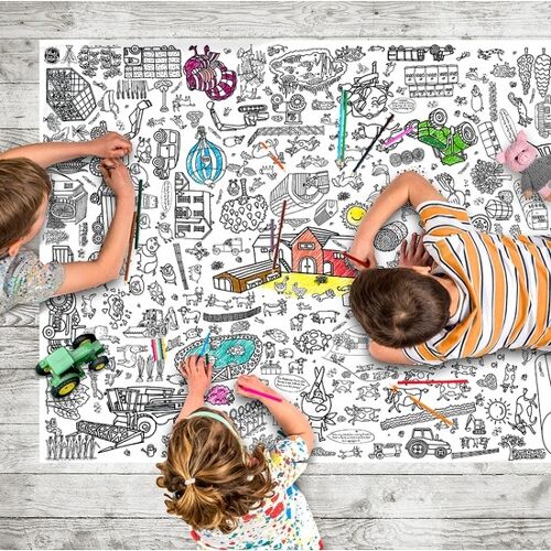 ARTKIT: Giant Poster / Tablecloth – Farm – FREE FELT TIP PENS