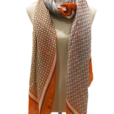 Printed scarves het-20217-orange