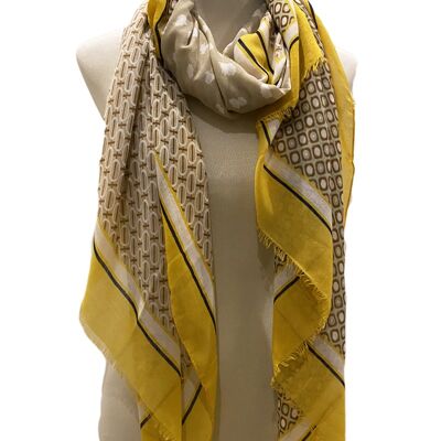 Printed scarves het-20217-yellow