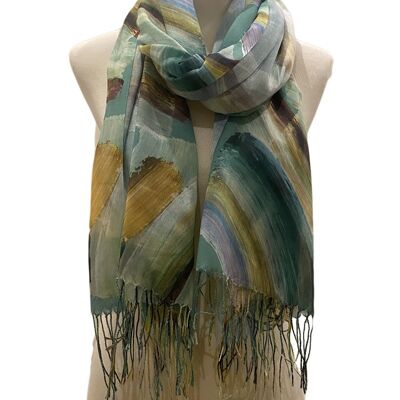 Printed scarves het-60026-green