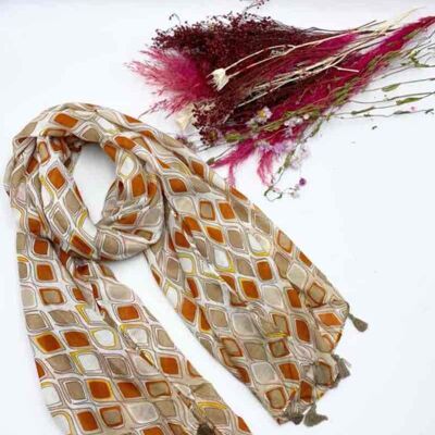 Printed scarves heg-20007-bronze