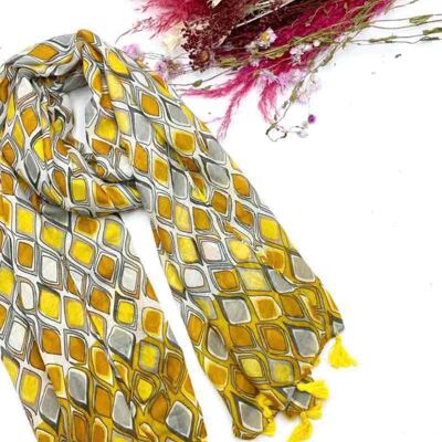 Printed scarves heg-20007-yellow