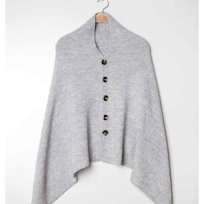 Poncho gros bouton-gris