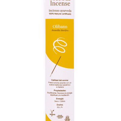 Certified organic Olibanum BioAroma incense. Ayurveda. Fair Trade. Zero Waste. 12 rods.