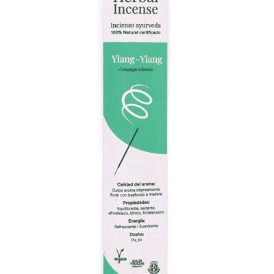 Certified organic Ylang Ylang BioAroma incense. Ayurveda. Fair Trade. Zero Waste. 12 rods.
