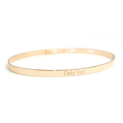Women's gold-plated ribbon bangle - ONLY YOU engraving