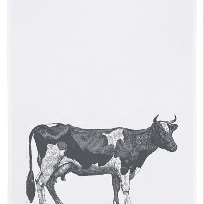 Strofinaccio bianco, mucca in grigio