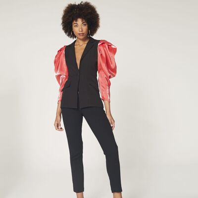 Red Volume Blazer