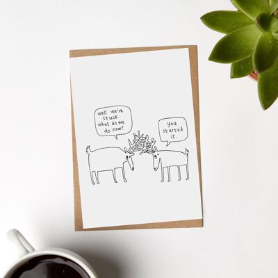 Stuck Deer Antler Card