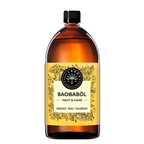 Naturreines Baobaböl (1000 ml), unraffiniert