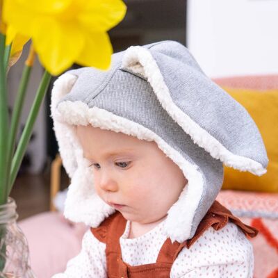 Cappello di coniglio coniglietto accogliente biologico fatto a mano