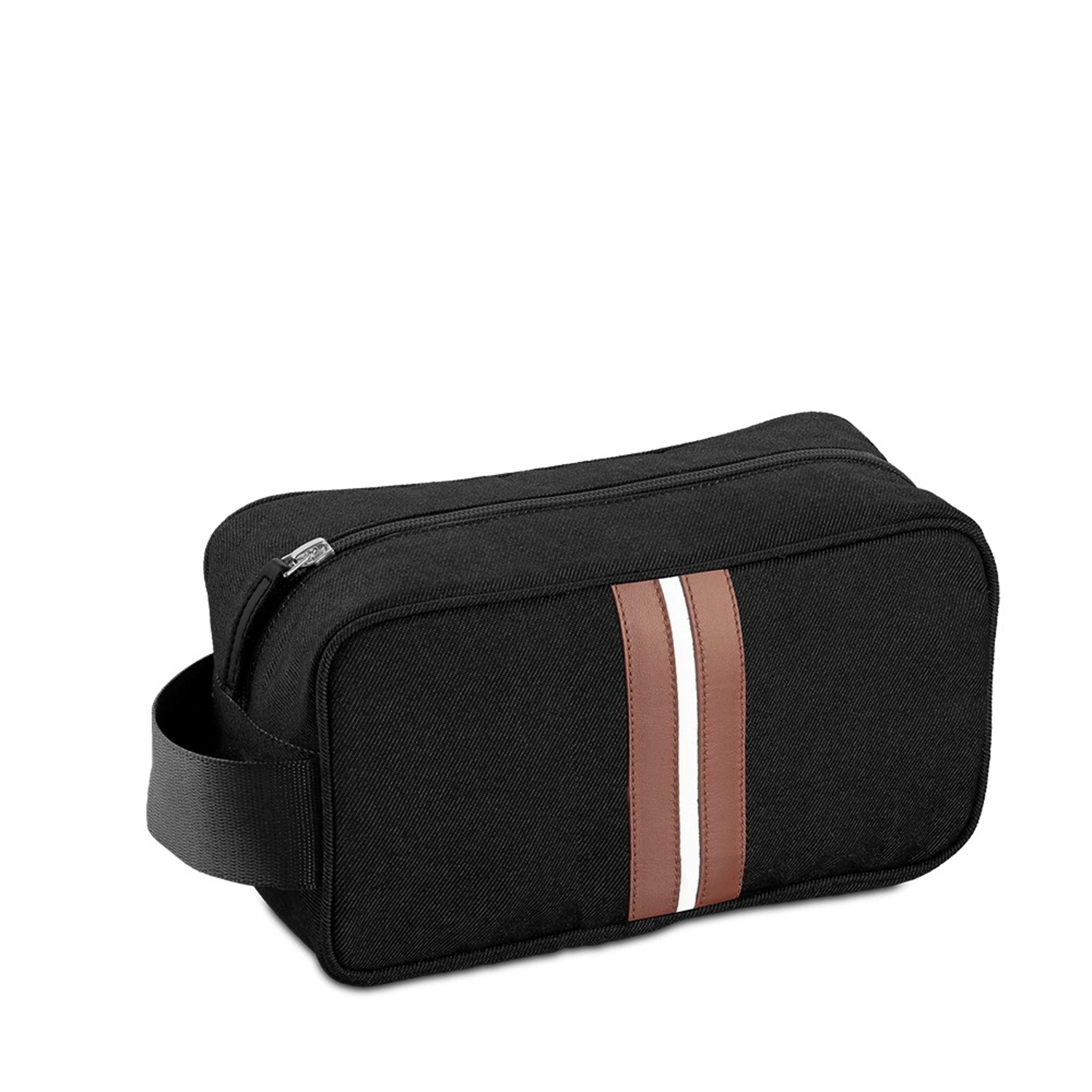 Trousse de toilette homme luxe en cuir bleu et tissu Bobby - E2R