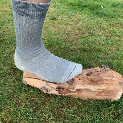 MOGGANS Stravaiger Midweight Merino Hiking Socks - Made in Scotland-Laith/Grey
