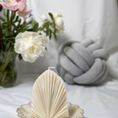 Giant Palm Big Leaf Shape Ivory Candle__