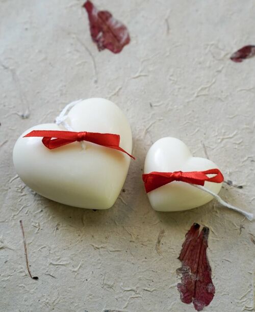 Set of Two Heart Soy Ivory Soy Wax Candle Bundle__