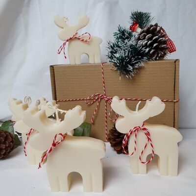 Reindeer Candle Ivory Soy Wax Candle__