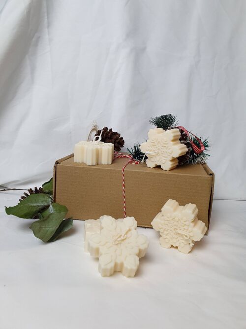 Snowflakes Ivory Soy Wax Candles__