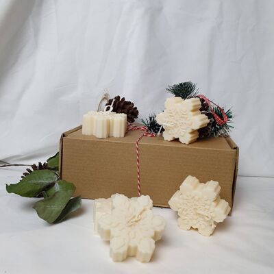 Snowflakes Ivory Soy Wax Candles__
