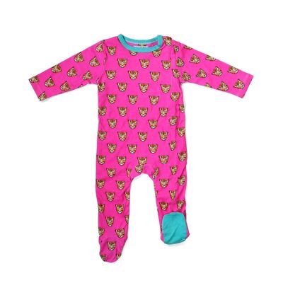 Hot Pink Leopard Baby Zippy Sleepsuit