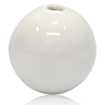 Perle en porcelaine Blanc 3cm 1