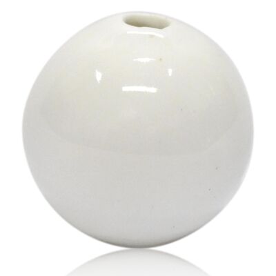 Perle en porcelaine Blanc 3cm