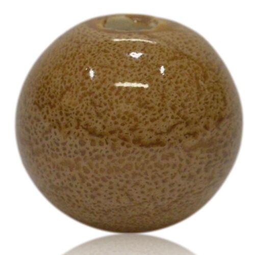 Porcelain bead brown mottled 3cm