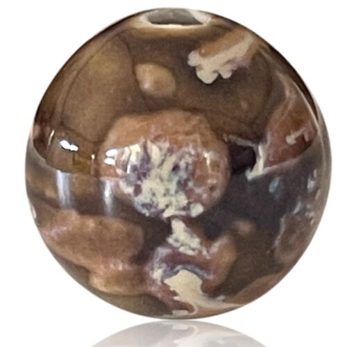Porcelain bead brown marble 3cm