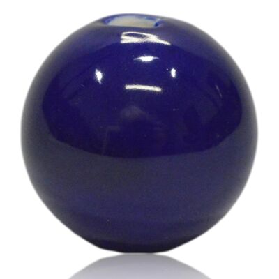 Perle en porcelaine bleu cobalt 3cm