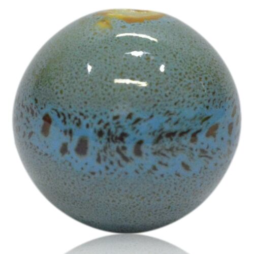 Porcelain bead blue mottled 3cm