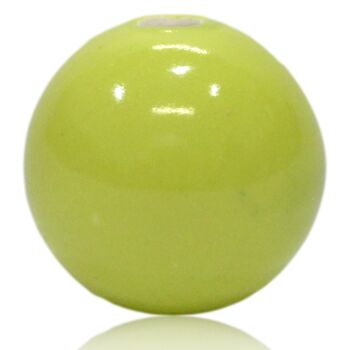 Perle en porcelaine vert anis 3cm 1