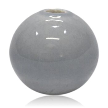 Perle en porcelaine grise 6cm 1