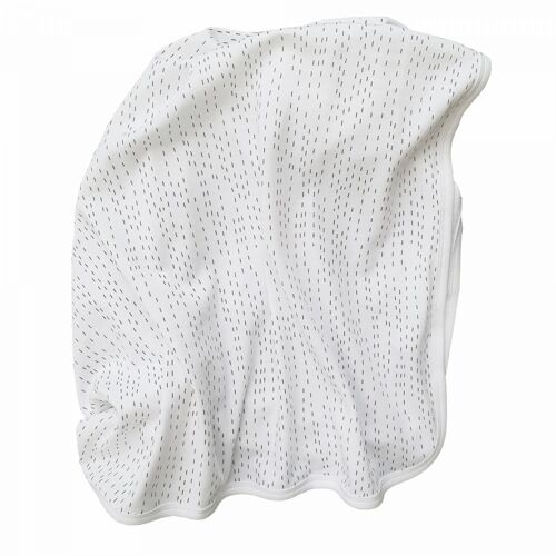 Organic baby blanket white line GOTS