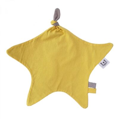 Organic blankie star yellow GOTS
