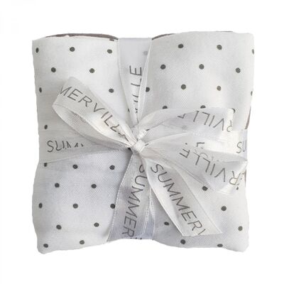 Organic blankies white dotty pack of 3 GOTS