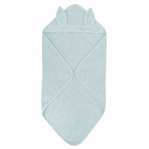 Organic hooded baby towel rabbit sapphire GOTS