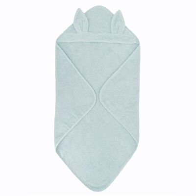 Organic hooded baby towel rabbit sapphire GOTS