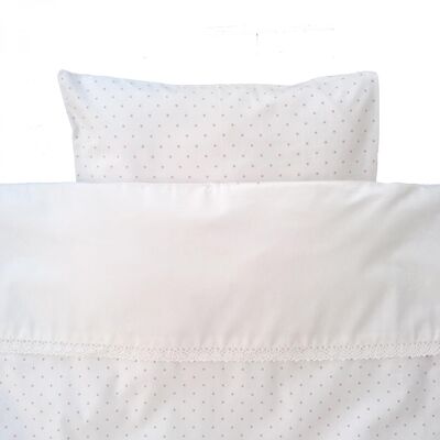 Organic bedding junior white/pink dotty GOTS