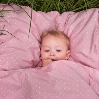 Organic bedding junior soft pink dotty GOTS
