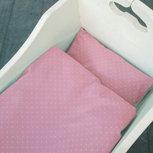 Organic bedding baby soft pink dotty GOTS