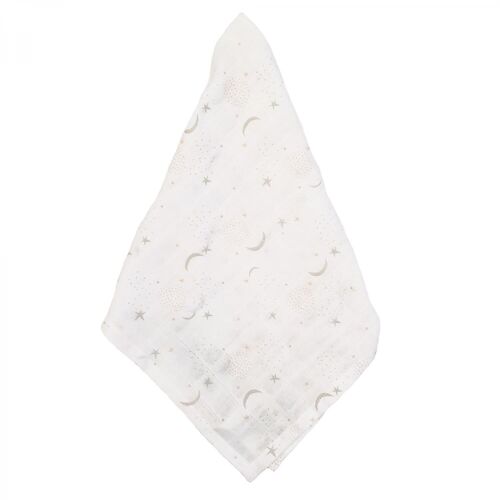 Organic muslin blanket star-moon rose GOTS