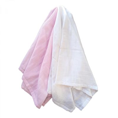 Organic muslin swaddle 2-pack pink GOTS