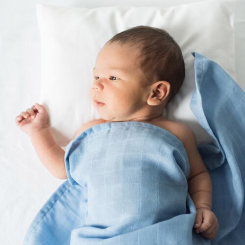 Organic muslin swaddle 2-pack forever blue GOTS