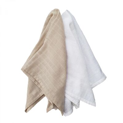 Organic muslin swaddle 2-pack stone GOTS